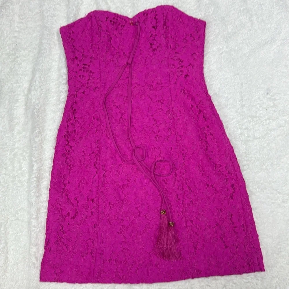 Lilly Pulitzer convertible Fuchsia Summer Lace Dress - Picture 2 of 11